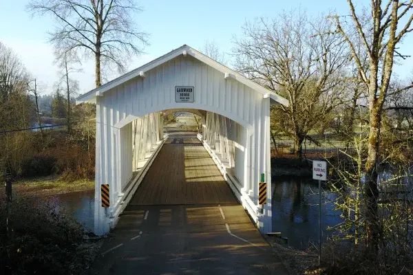 Larwood Bridge — aerial approach