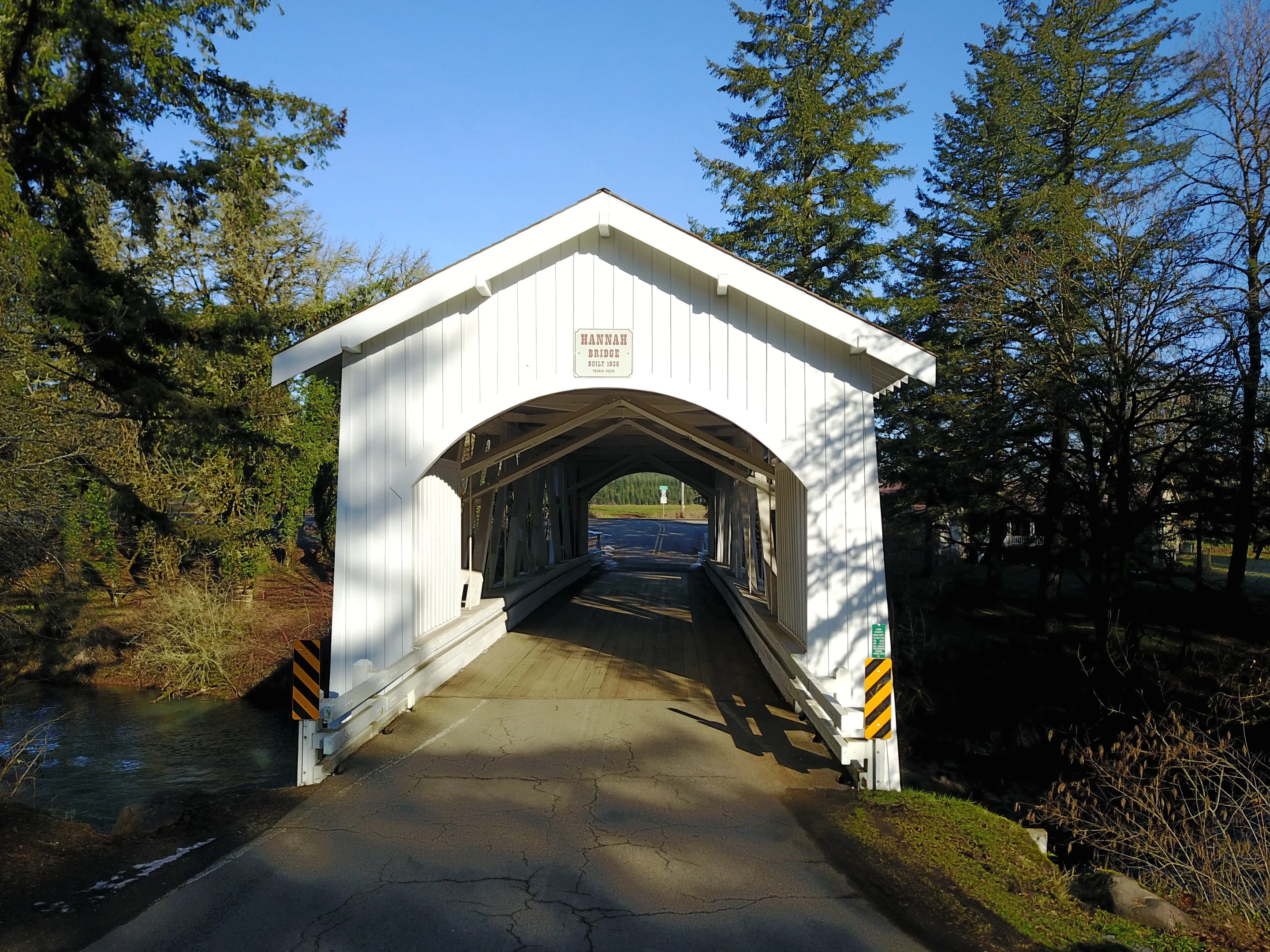 Hannah Bridge — aerial approach