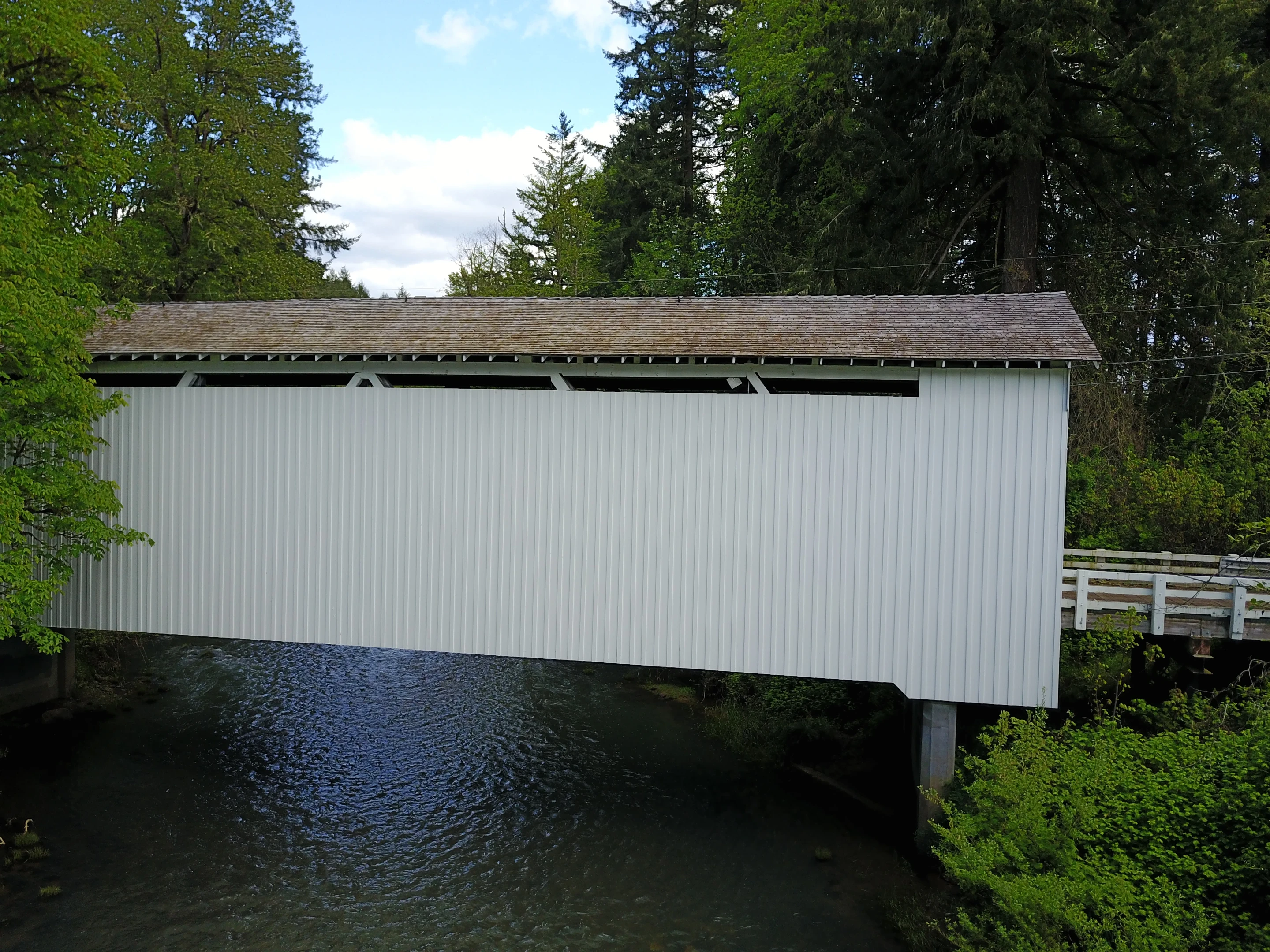 Mosby Creek Bridge — aerial view