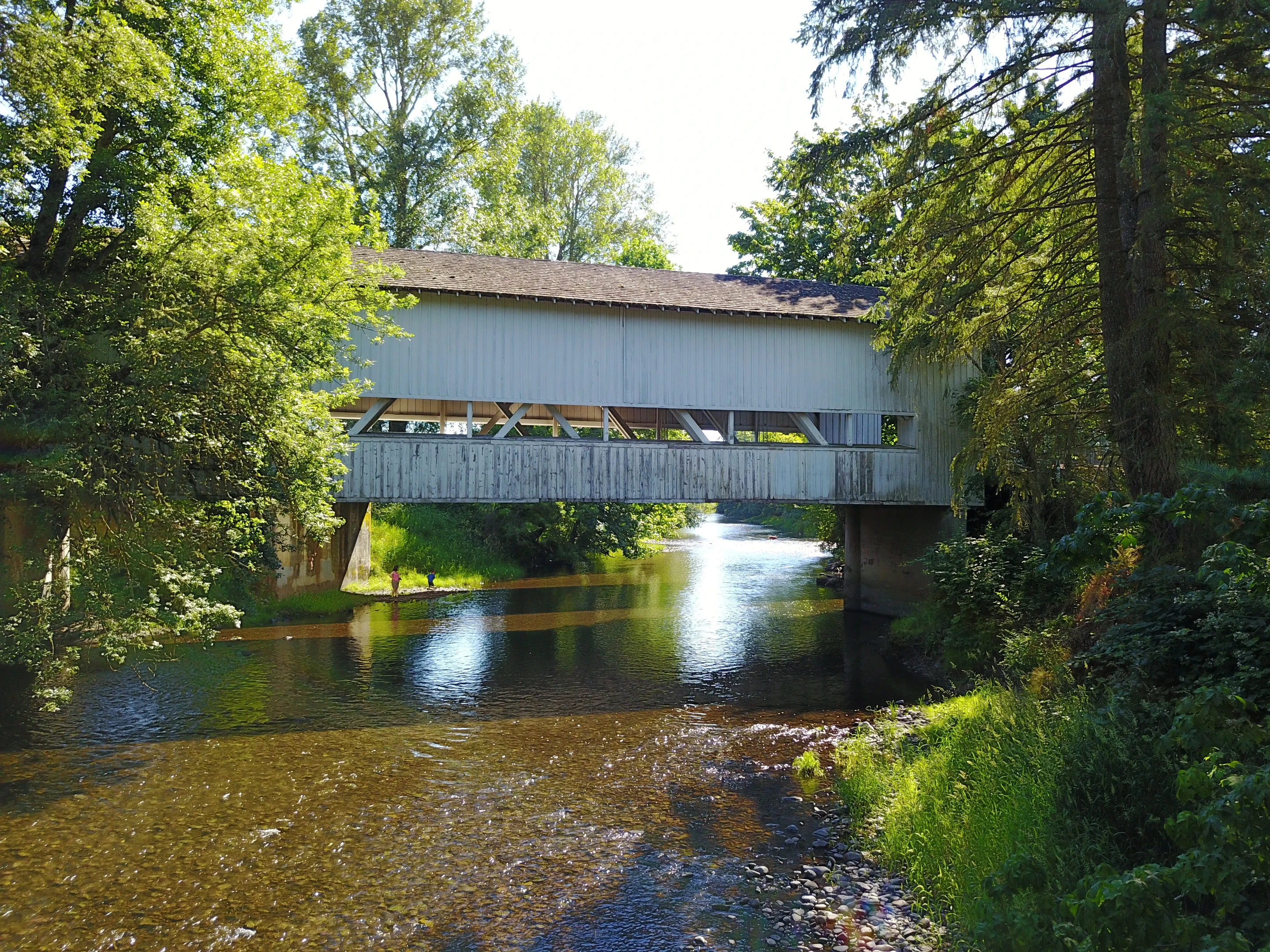 Crawfordsville Bridge — aerial view