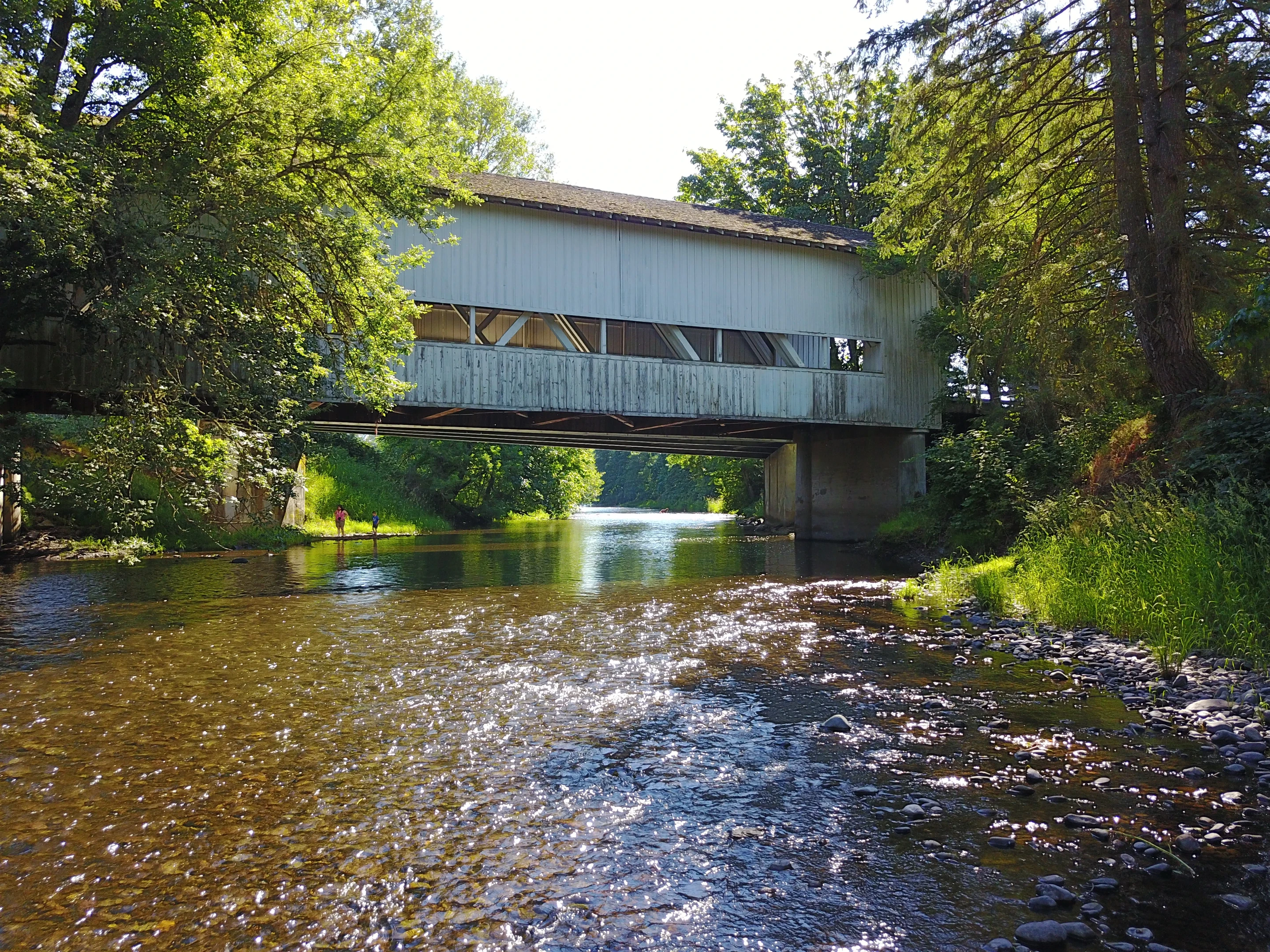 Crawfordsville Bridge — aerial approach