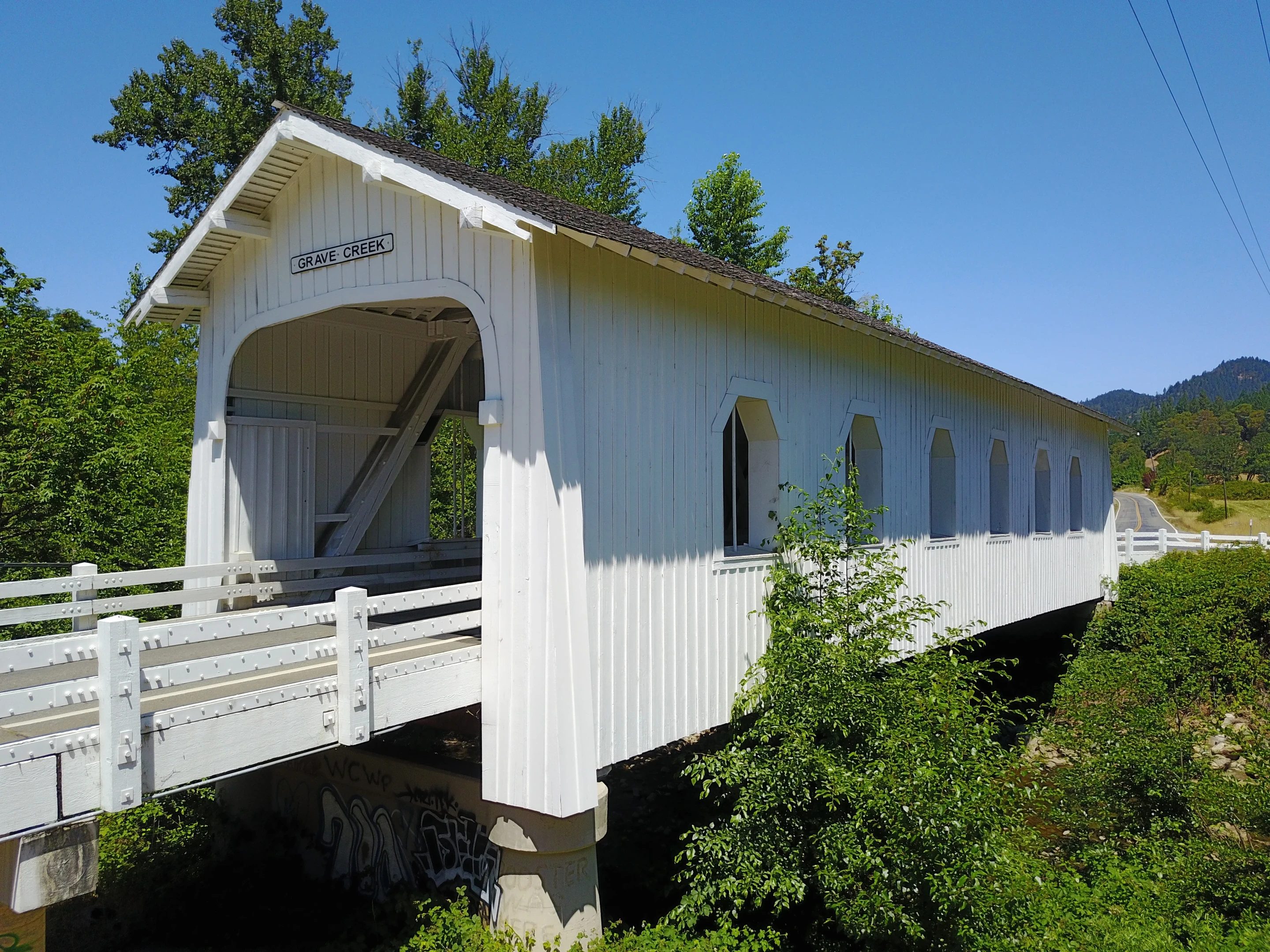 Grave Creek Bridge — aerial view