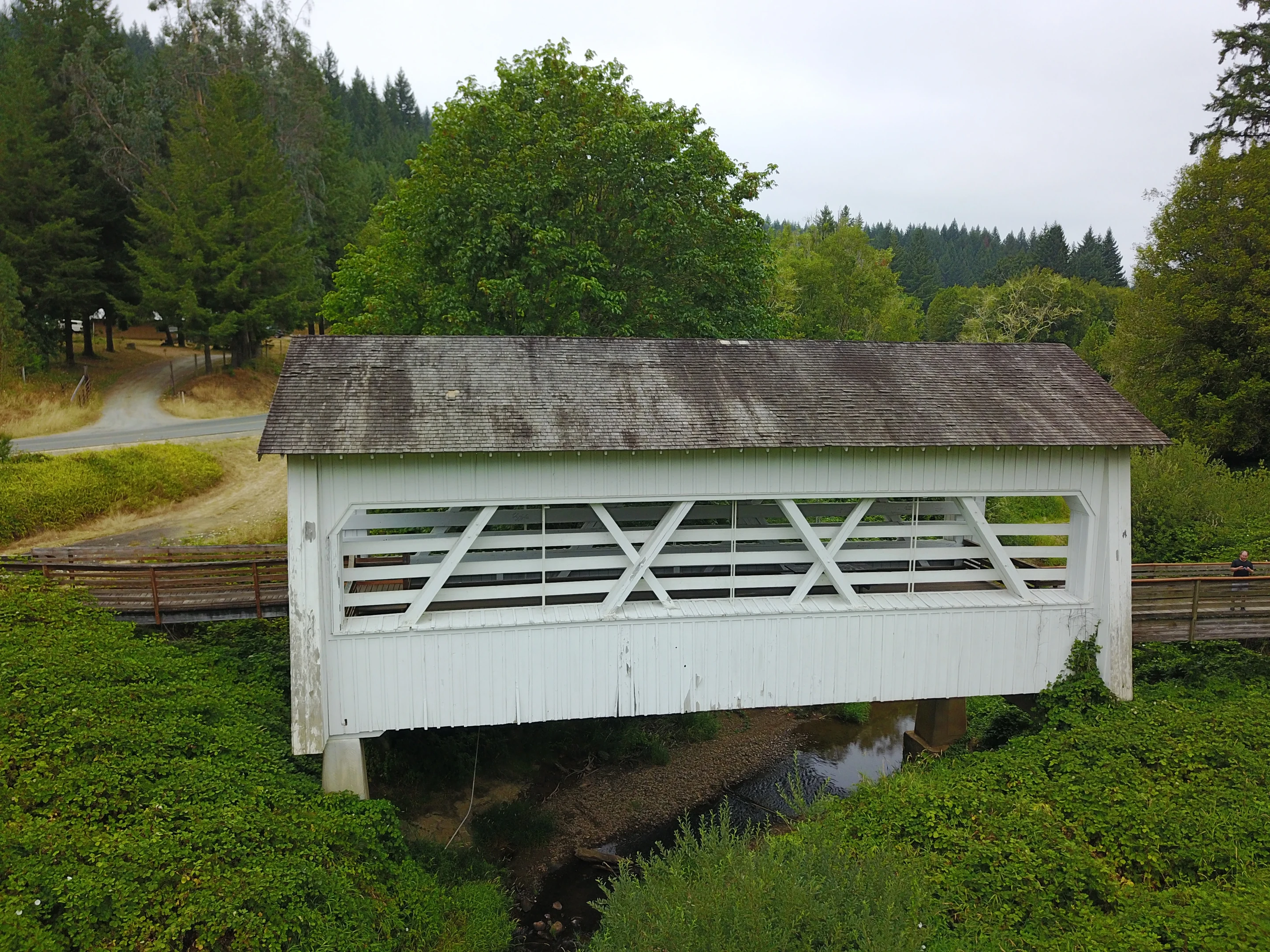 Sandy Creek Bridge — aerial approach