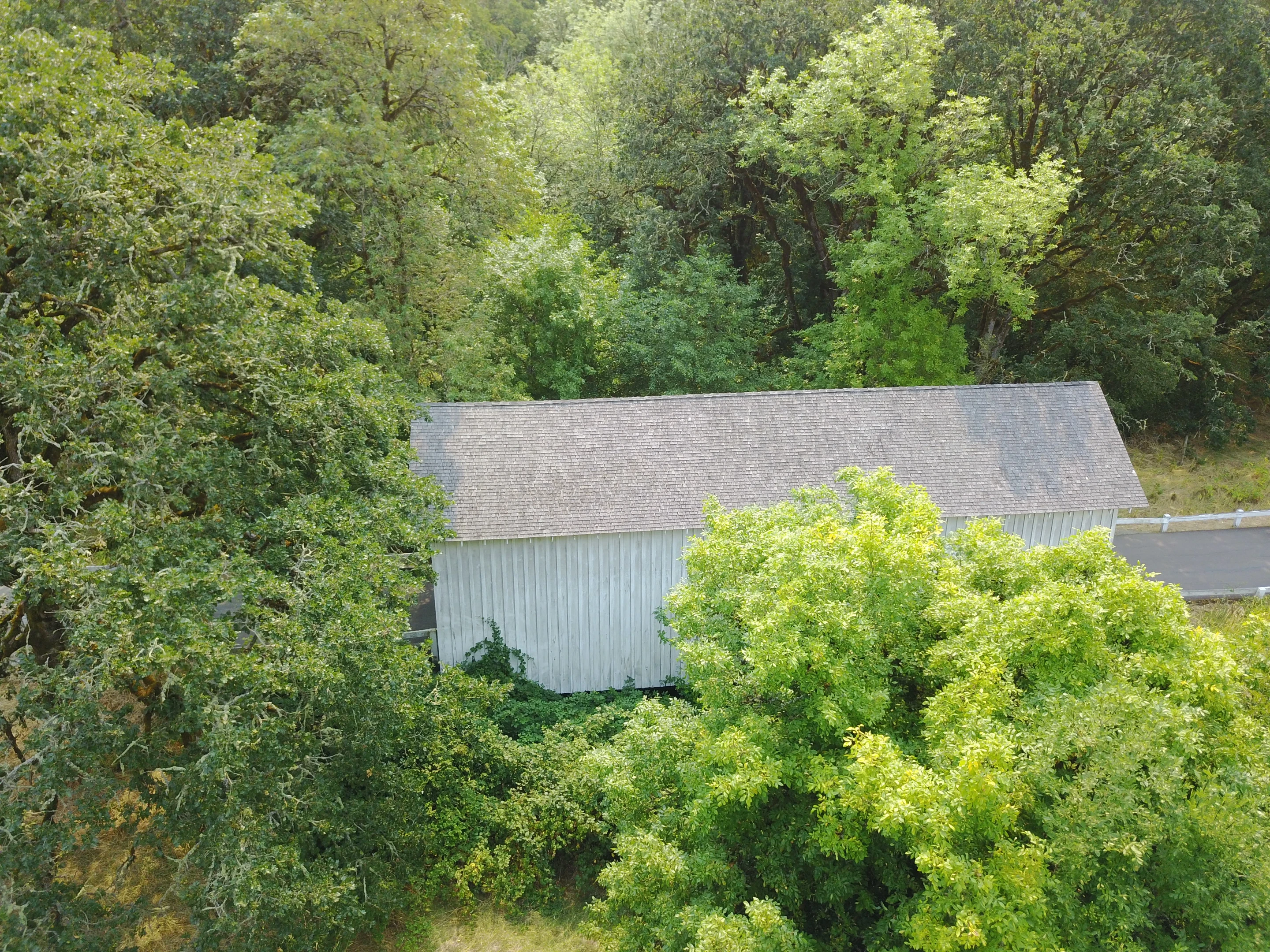 Irish Bend Bridge — aerial approach